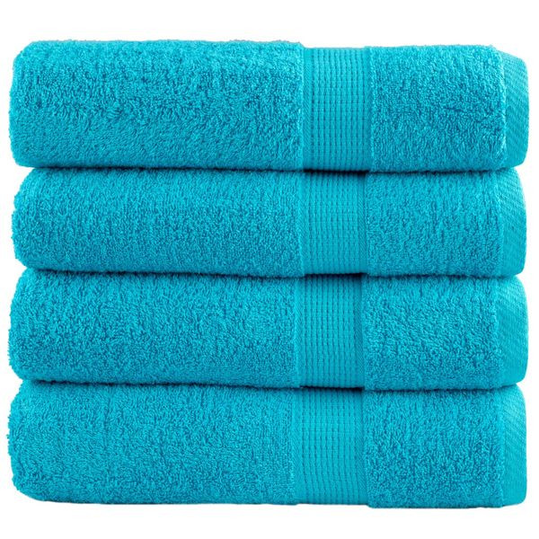 vidaXL Premium-Duschtücher SOLUND 4 Stk. Türkis 70x140 cm 600 g/m², 137453
