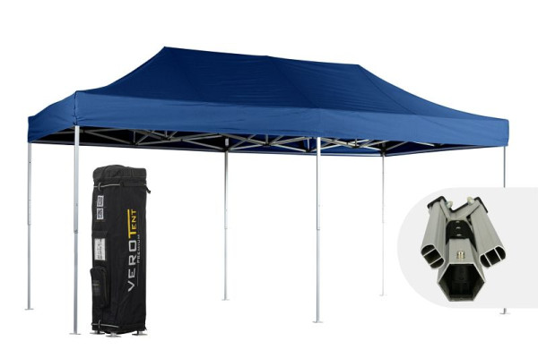 VeroTENT Faltpavillon 3x6m Luxea mit Dach in blau, 3x6m-Luxea-blau