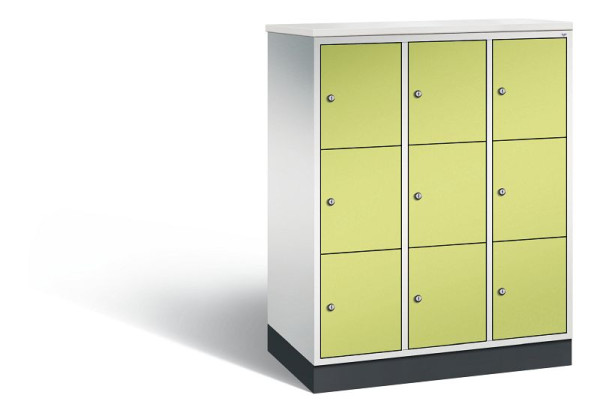 C+P Schließfachschrank Intro, H1255xB920xT490mm, Farbe: Lichtgrau / Viridingrün, 8573-301 S10368