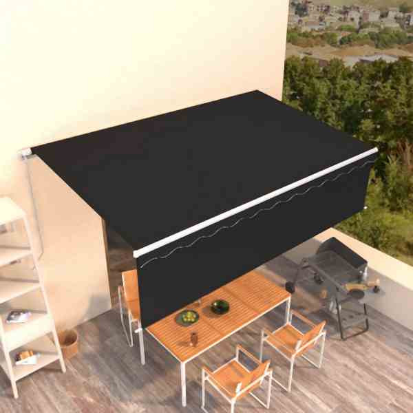 vidaXL Markise Manuell Einziehbar mit Rollo 5x3 m Anthrazit, 3069339