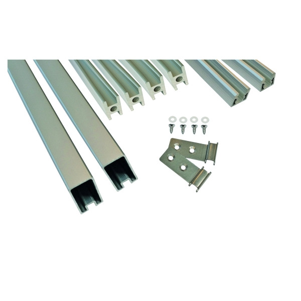 T&J FARÖ-Serie HPL-Steckzaunsystem, Leistenset SILBER, Start-, Mittel- & Abschlussleisten, 44838