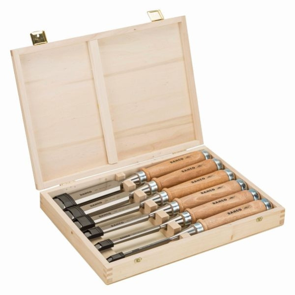 Bahco Stechbeitel-Satz, 6,10,12,18,25,32 mm, in Holzbox, 425-083