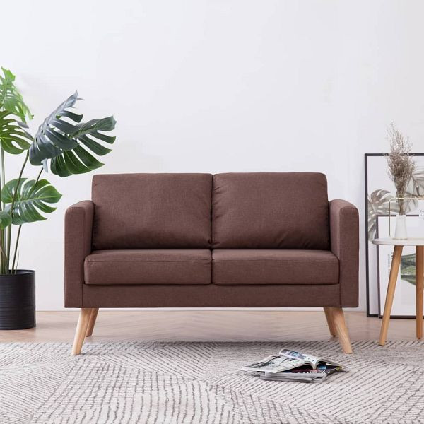 vidaXL 2-Sitzer-Sofa Stoff Braun, Material: Polyester: 100%, 281353