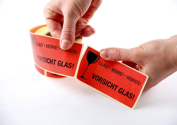 Eichner Warn- und Verpackungsetiketten, Menge und Design nach Kundenwunsch, Format: 100 x 50mm, VE: Rolle a 250 Stück, 9220-00141