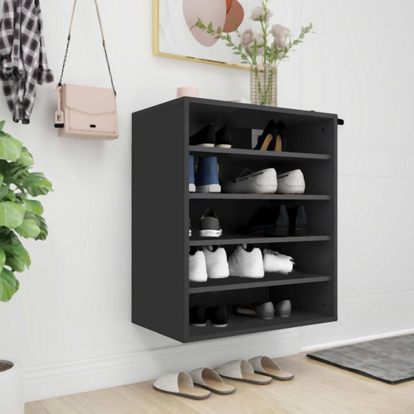 vidaXL Schuhschrank Schwarz 60x35x70 cm Holzwerkstoff, 808937
