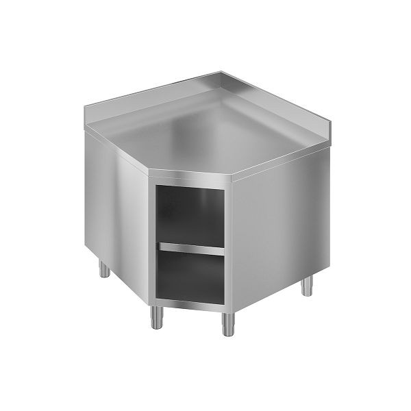 Vaiotec TOPLINE Eckarbeitsschrank 900 / offen mit Aufkantung, 90x90x85 cm, 10784