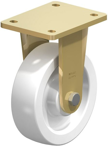 Blickle BS-SPO 160G Stahlgeschweißte Schwerlast-Bockrolle, Polyamid, Weiß, 754240