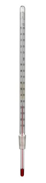 Rettberg Destillations-Thermometer, 0 bis +250°C, Kern NS 14,5/23, Einbaulänge 75 mm, rote Spezialfüllung, Hg-frei, 107000128