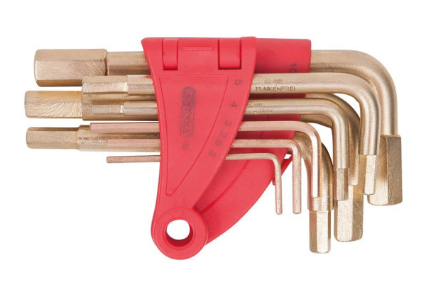 KS Tools BRONZEplus Innensechskant-Winkelstiftschlüssel-Satz Zoll 10-teilig, 963.1514