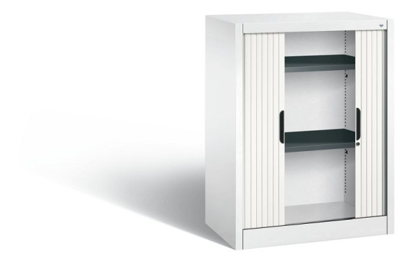 C+P Sideboard mit Rollladen Omnispace, H1030xB800xT420mm, Farbe: Verkehrsweiß, Griffmulde, 2 OH, 3241-00 S10142