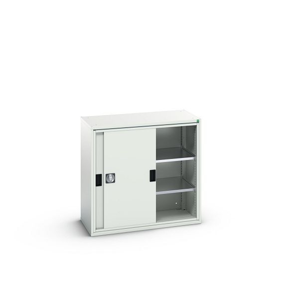 bott verso Schiebetürschrank, mit 2 Fachböden, BxTxH: 1050 x 550 x 1000 mm, Lichtgrau / Lichtgrau, 16926280.16