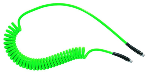 Prevost Polyurethan Spiralschläuche Grün mit festem Gewindeanschluss und drehbarem Gewindeanschluss, Länge 0,63-6, R 1/4, Ø Innen/Außen=6,5x10 mm, PUS 66V