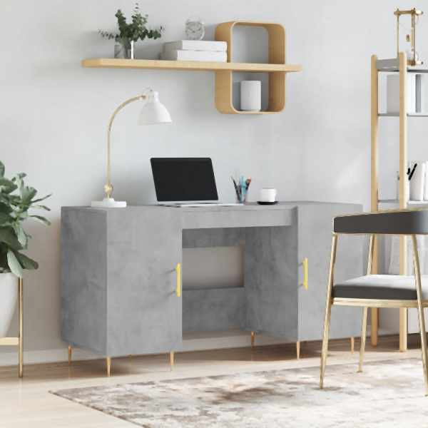 vidaXL Schreibtisch Betongrau 140x50x75 cm Holzwerkstoff, 829536