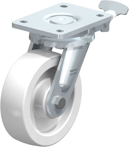 Blickle LO-SPO 160G-RI4 Stahlgeschweißte Schwerlast-Lenkrolle, Polyamid, Weiß, 852998
