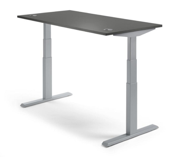 Deskin Höhenverstellbarer Schreibtisch PROFI MODUL, Dekor anthrazit, B 1800 x T 800 x H 640-1300 mm, 349441