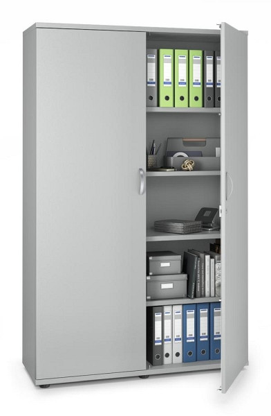 Deskin Flügeltürenschrank MULTI M pro, Dekor: Lichtgrau, BxHxT: 1200 x 1890 x 420 mm, 250415