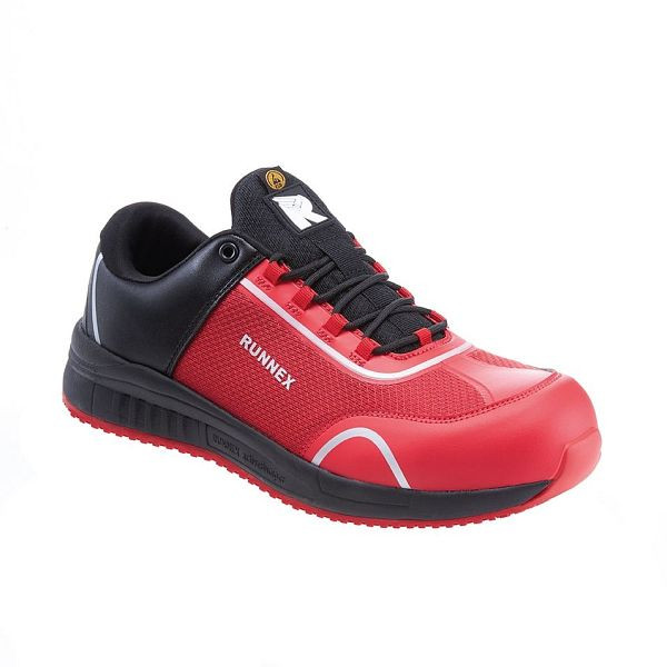 RUNNEX S1PS-ESD-Sicherheitshalbschuhe SportStar, schwarz/rot, Größe: 44, VE: 1 Paar, 5114-44