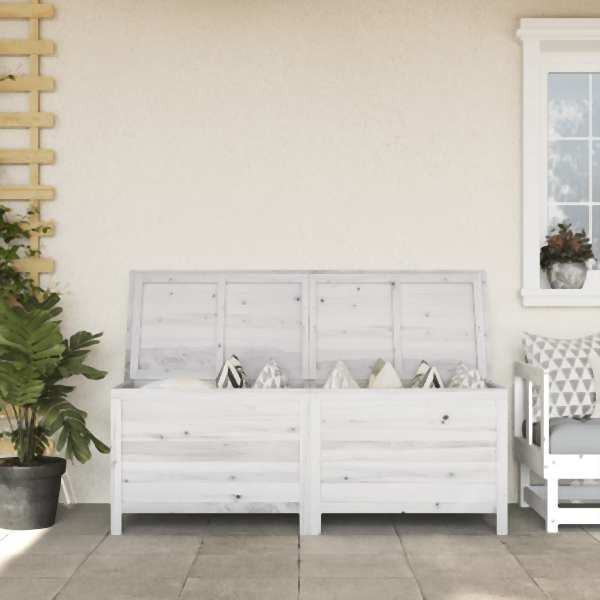 vidaXL Gartentruhe Weiß 150x50x56,5 cm Massivholz Tanne, 364757