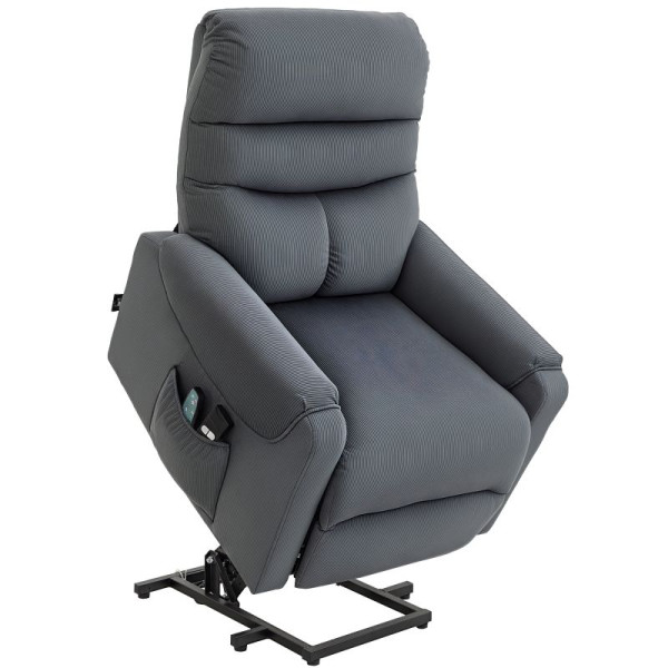 HOMCOM Fernsehsessel mit Aufstehhilfe Elektrisch, Massagesessel mit Liegefunktion und Wärmefunktion, Relaxsessel mit Fernbedienung, 713-089CG