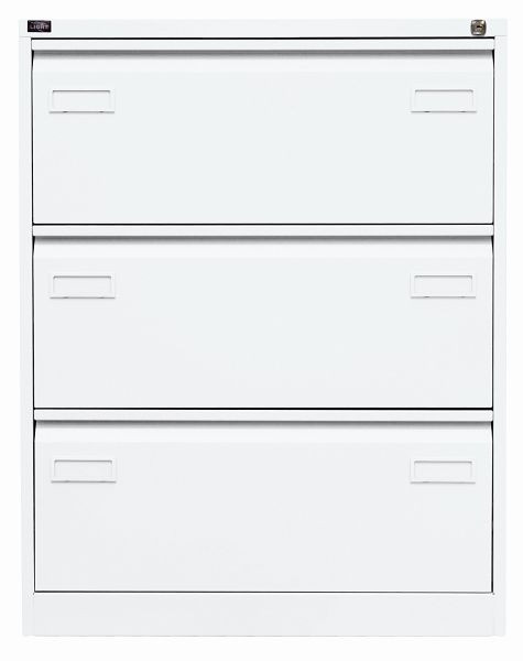Bisley LIGHT Hängeregistraturschrank, doppelbahnig, DIN A4, 3 HR-Schubladen, verkehrsweiß, CDF3696
