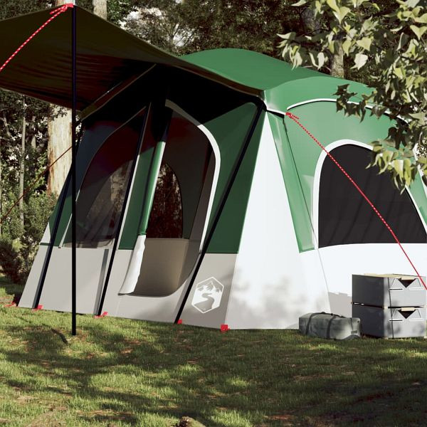 vidaXL Campingzelt 5 Personen Grün Wasserdicht, Material: 185T Polyester mit PU-Beschichtung, 94752