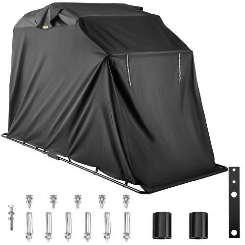 VEVOR Motorradabdeckung 600D Motorradgarage Oxford Rollabdeckung wasserdicht, XZCPMTCYDCPBDSLBKV0