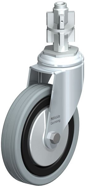 Blickle LKRA-VPA 125K-11-FA-E15 Apparate-Lenkrolle mit Expander, Vollgummi, Grau, 226902