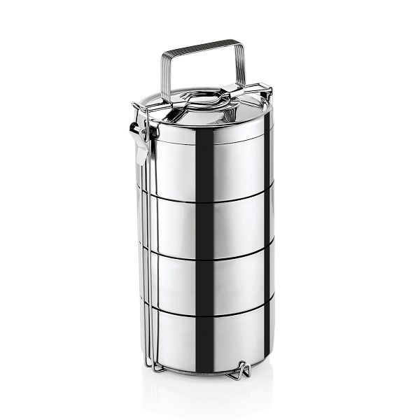 WAS Thermoetagentransportbehälter mit vier Speise, einsätzen à 0,9 Liter, Edelstahl, 4702164