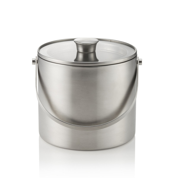 WAS Eiseimer, mit Zange, Ø 18,5 cm, Höhe 20,5 cm, 3 L, mit Glasdeckel, Chromnickelstahl, Chromnickelstahl 18/10, Glas, 1520300