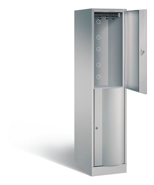 C+P Spind doppelstöckig XL Resisto, H1950xB396xT640mm, Farbe: Weißaluminium, 8270-173 S10010