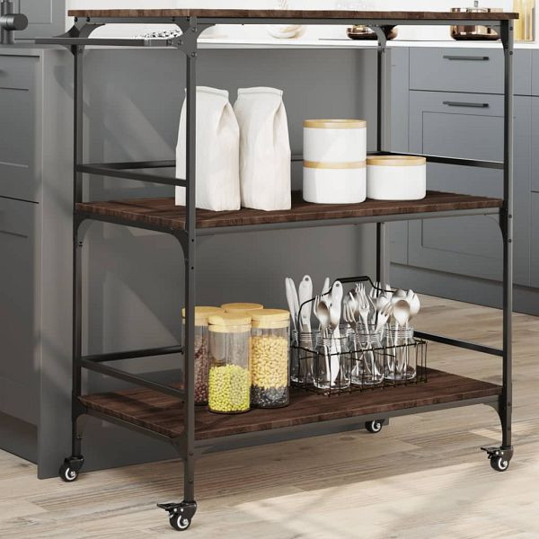vidaXL Küchenwagen Braun Eichen-Optik 100,5x50x105 cm Holzwerkstoff, 842335