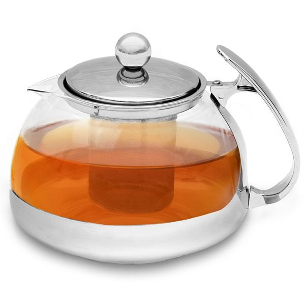 DEUBA Teekanne Glas/Edelstahl inkl Siebeinsatz 1,2L, 106493