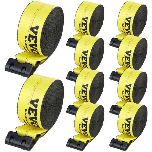 VEVOR Windengurte, 4" x 40', 6000 lbs Tragfähigkeit, 18000 lbs Bruchfestigkeit, mit flachem Haken, für Anhänger (10er-Pack), PGJPDHS4INCH4XSZKV0