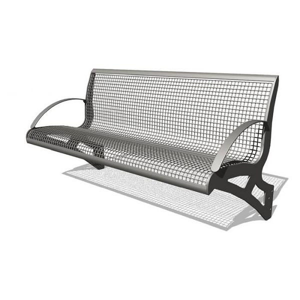 Stein HGS Sitzbank -Transform- für Wetterschutzeinrichtungen, mit Rückenlehne, PAG-Holz, RAL8019 graubraun, 20638-08