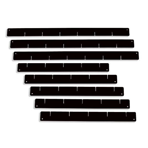 Metra Schubladeneinteiler, schwarz - Set, für Werkstattwagen, 3 + 5 Einteilerbleche, 390 mm, 10348