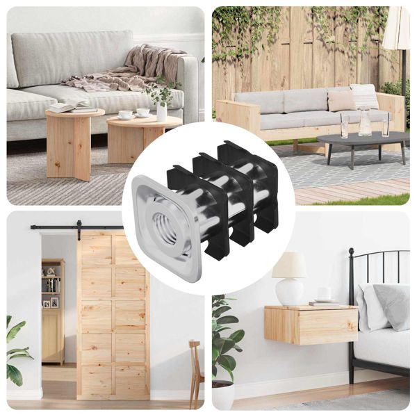 vidaXL Gewinderohr Einsatz 1818 pcs Schwarz und Silber, 864852