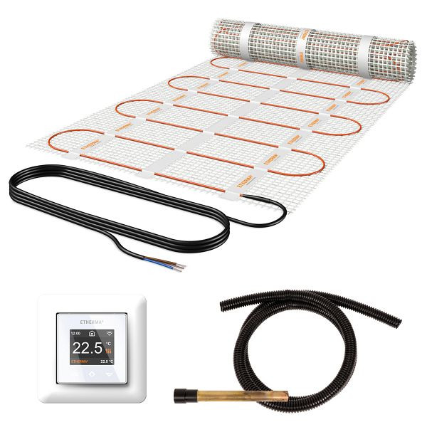 Etherma Netzheizmattenset, inkl. eTOUCH PRO, 8 m², 1280 W, 230 V, 44766