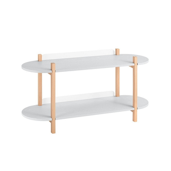 SoBuy Flurkonsolentisch mit zwei Ablageflächen Hellgrau 101x33x52cm, Nordisch, HSTR01-HG
