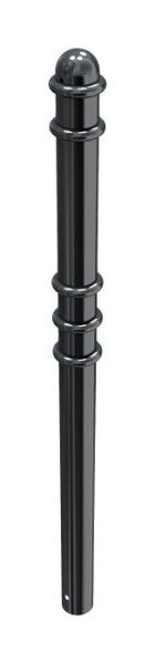 Schake Absperr-Stilpfosten Serie 479B Ø 76 mm, ortsfest, zum Einbetonieren mit Erdanker, Gesamtlänge ca. 1300 mm, ohne Verschluss, ohne Öse, 479B