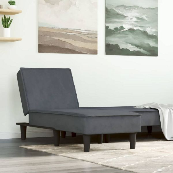 vidaXL Chaiselongue Dunkelgrau Samt, ausgezeichnete Wahl, 352836