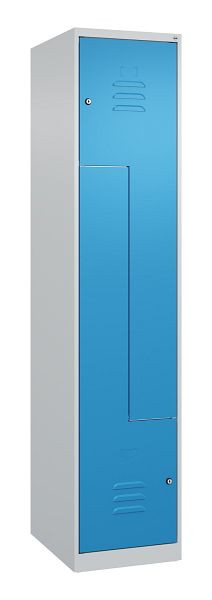 C+P Z-Spind Classic PLUS, 2 Abteile, 1850x400x500mm, 7035/5012, Zylinderschlösser, 080003-122 S10011