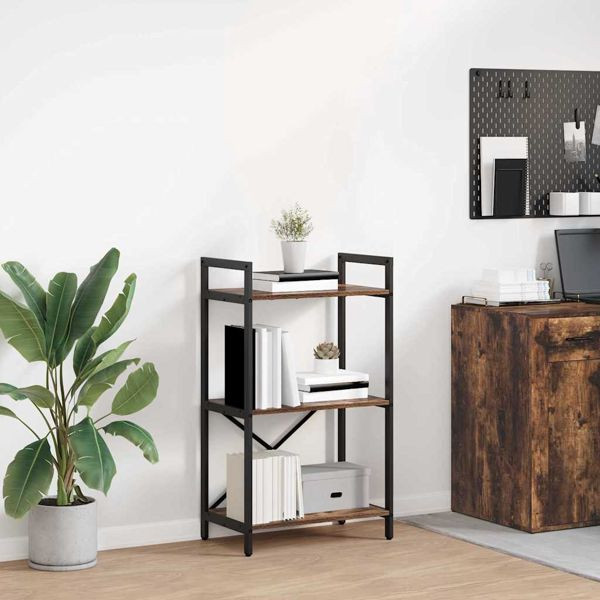 vidaXL Bücherregal Geräucherte Eiche 56 x 34 x 96 cm Holzwerkstoff, 883876