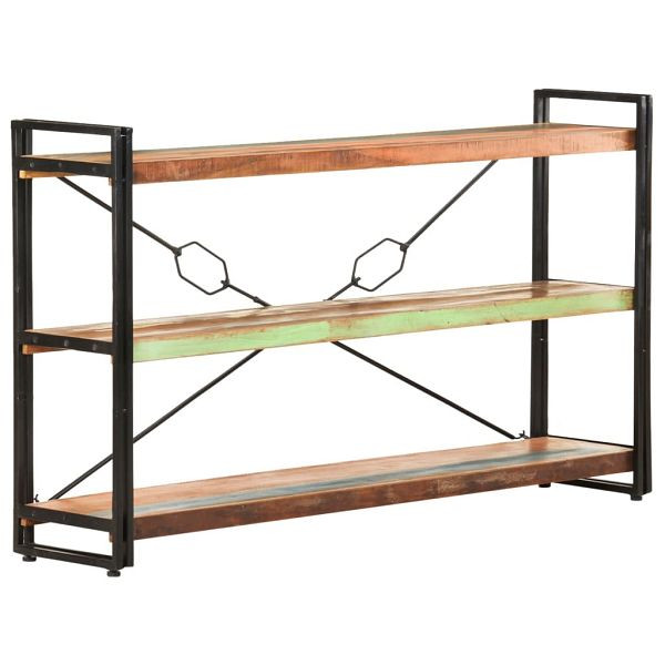 vidaXL Bücherregal 3 Fächer 140x30x80 cm Altholz Massiv, 320633