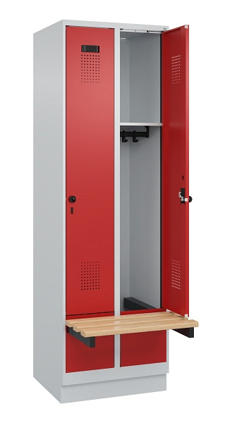 C+P Spind Evolo PLUS, 2 Abteil, 1950x600x815mm, 7035/3000, Drehriegel, 049040-20 S10003