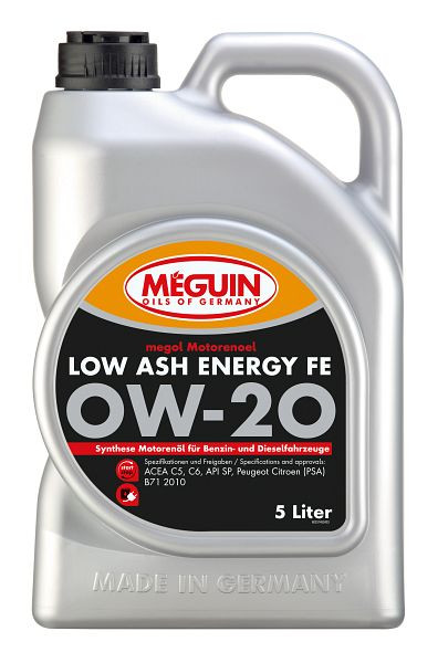 Meguin megol Motorenöl Low Ash Energy FE SAE 0W-20, Kanister Kunststoff, VE: 5 Liter, 33145