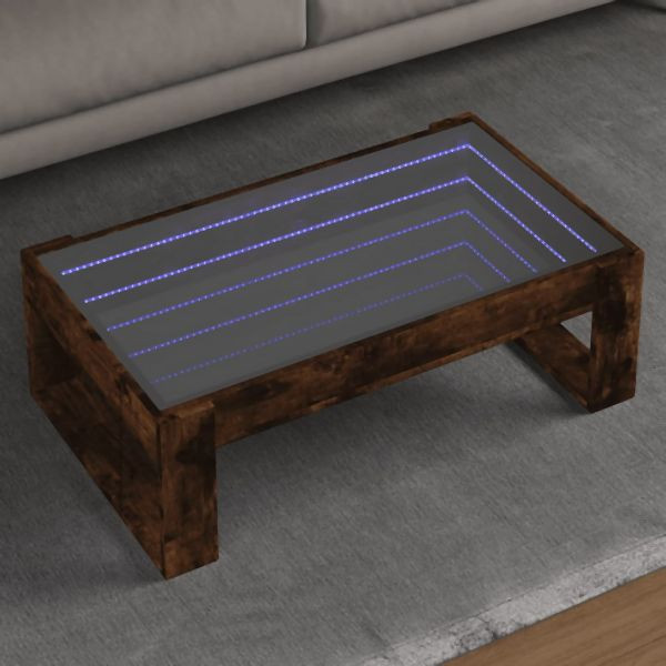 vidaXL Couchtisch mit Infinity-LED Räuchereiche 90x53x30 cm, 847641