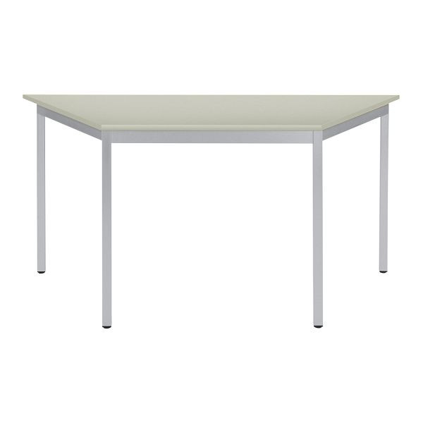 Bisley Mehrzwecktisch, Trapezförmig, Breite 1400 mm, Tiefe 700 mm, 25mm Tischstärke, 300 aluminium x G grau, MTC25T1407G300