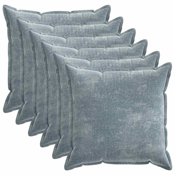 vidaXL Kissenbezug 6 Stk. HOUTEN Himmelblau 80 x 80 cm Chenille-Stoff, 921682
