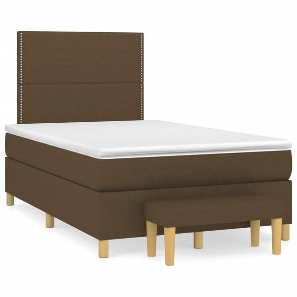 vidaXL Boxspringbett mit Matratze Dunkelbraun 120x190 cm Stoff, 3270400