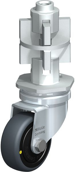 Blickle LRA-TPA 50K-ELS-FK-E07 Apparate-Lenkrolle mit Expander, Thermoplastisches Gummi-Elastomer, Grau, 751103